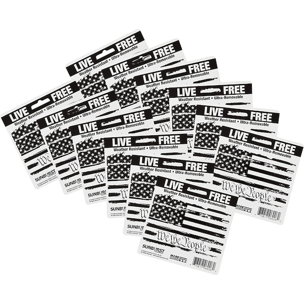 Sunburst Systems Decal Distressed We The People Flag 3 in x 4.5 in, 12-Pack PK 6226 - main